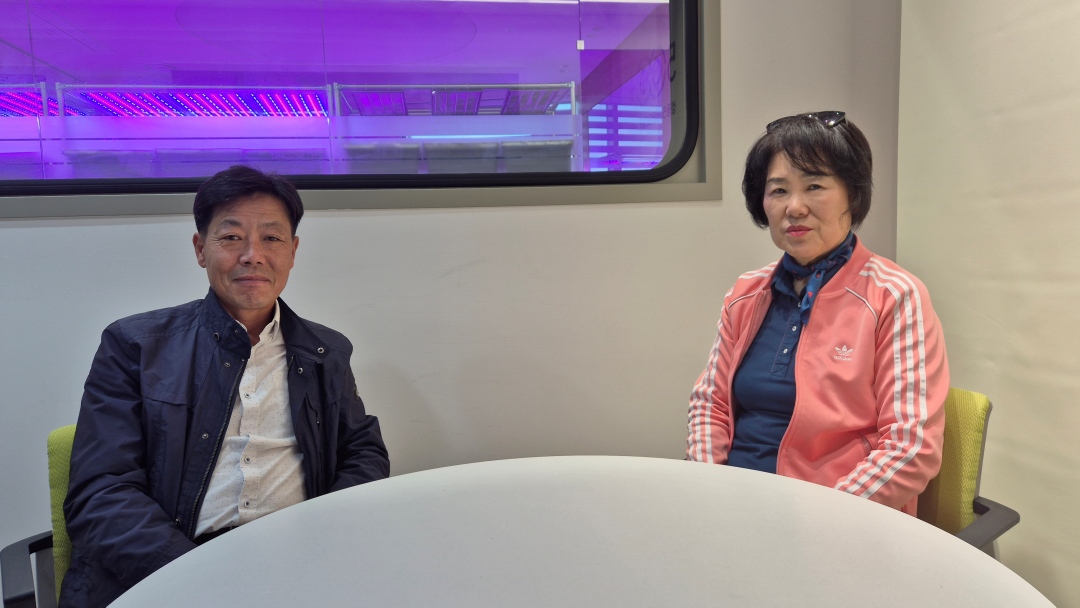 김상남 강사(성동파크골프협회장)와 오영숙 강사 인터뷰 사진