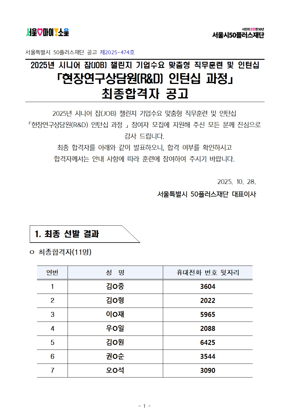 2.+공고문_2025년+서울+시니어+잡+챌린지+'현장연구상담원(R%26D)+인턴십과정'+참여자+최종+선발결과+안내001.jpg